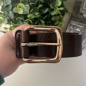 Fossil Leather Belt Oliver Brown with Solid Brass buckle Waist 39”